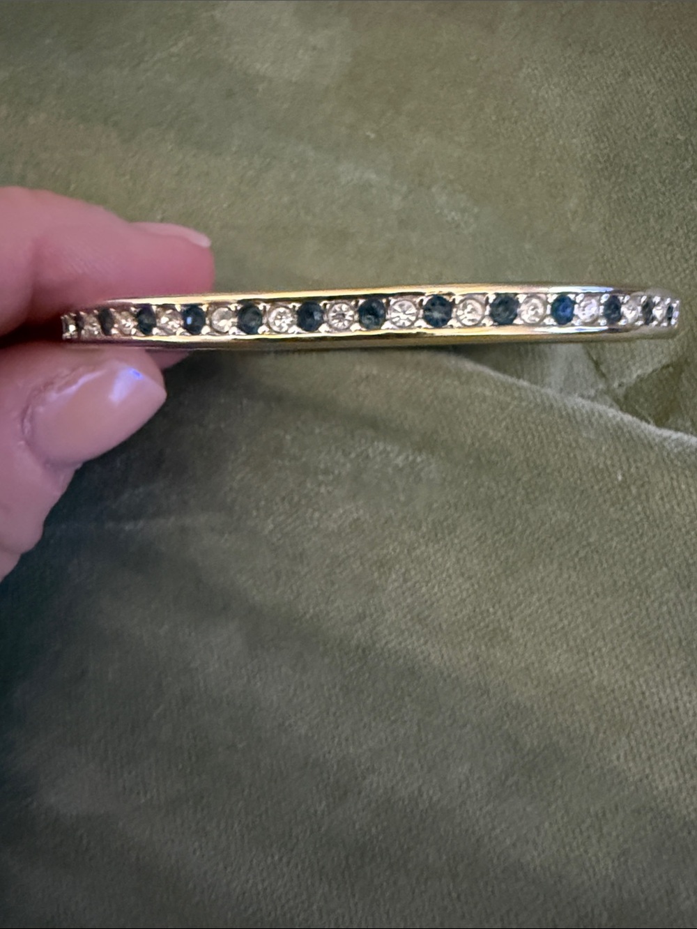 Park Lane Gold-Tone Bangle with Blue and Clear Crystals